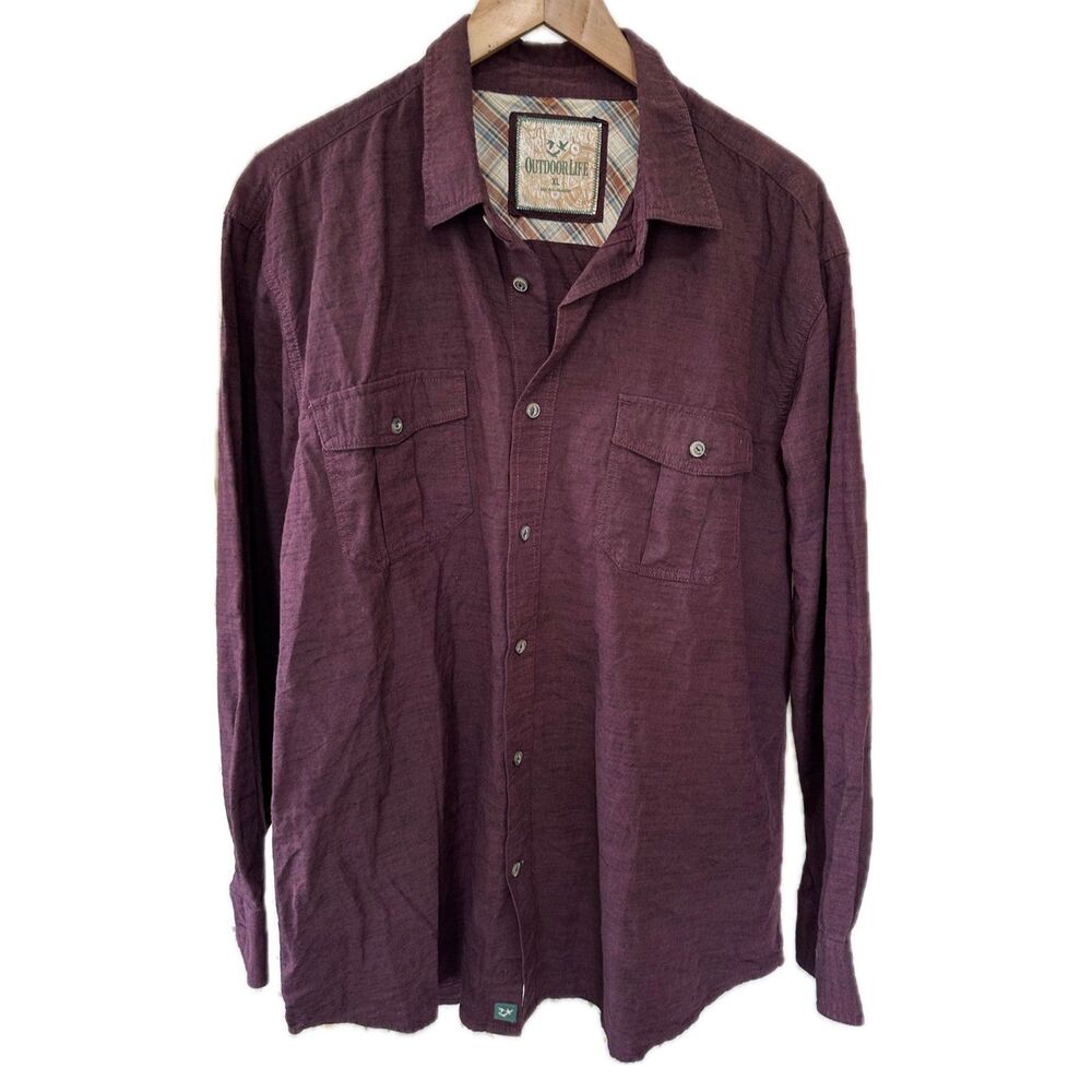 Outdoor Life Men's 100% Cotton Western Rodeo Button Down Collar Shirt XL